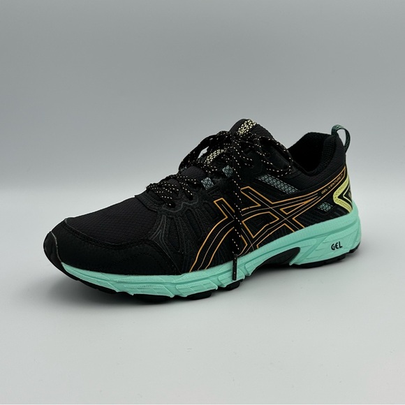 Asics Shoes - ASICS Gel Ventura-7 Women's Size 7 US Mesh Black Green Running Shoes 1012A476
